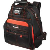 Sac &agrave; dos &agrave; outils &eacute;clair&eacute;, Noir/Rouge, Balistique/Polyester GTA Hardware Inc