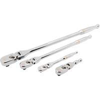 Ensemble de rochet &agrave; t&ecirc;te en goutte et manche enti&egrave;rement poli avec prises 1/4", 3/8" & 1/2" 120XP GTA Hardware Inc