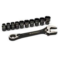 Ensemble de cl&eacute;s ajustable Pass-Thru 11 morceaux, 8" lo, la max. 1-1/8", Chrome/Poli GTA Hardware Inc