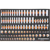 Jeu d'outils m&eacute;triques pour m&eacute;canicien MEGAMOD dans des plateaux en mousse modulaire avec armoire roulante &agrave; outils, 358 morcea GTA Hardware Inc