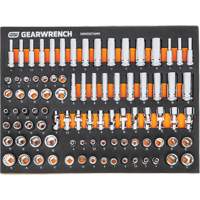 Jeu d'outils m&eacute;triques pour m&eacute;canicien MEGAMOD dans des plateaux en mousse modulaire avec armoire roulante &agrave; outils, 358 morcea GTA Hardware Inc