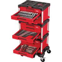 Ensemble maître de 366 outils &agrave; main pour m&eacute;caniciens avec tiroirs PACKOUT et diable, 16-3/10" x 22-1/5" x 48-5/8", Noir/Rouge GTA Hardware Inc