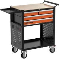 Chariot utilitaire, 4 tiroirs, Noir/Orange GTA Hardware Inc