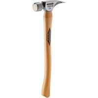 Titanium Smooth Face Hammer with Curved Hickory Handle, 14 oz., Wood Handle, 18" L GTA Hardware Inc