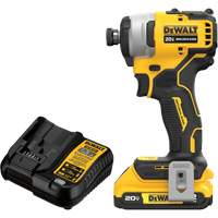 ATOMIC COMPACT SERIESMAX* Brushless Cordless Compact Impact Driver Kit, 1/4", 1700 in-lbs Max. Torque, 20 V, Lithium-Ion GTA Hardware Inc