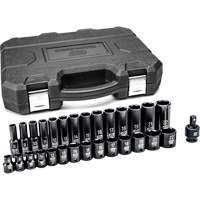 Jeu de douilles m&eacute;triques &agrave; 6 pans, 29 Mcx, Chocs, Prise de 3/8", Profond GTA Hardware Inc