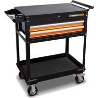 Utility Cart, 2 Drawers, 32-1/2" W x 42" H, Black/Orange GTA Hardware Inc