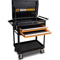 Utility Cart, 2 Drawers, 32-1/2" W x 42" H, Black/Orange GTA Hardware Inc