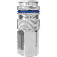 Raccord industriel rapide QUIKSILVER, Laiton nickel&eacute;, 1/2", NPT femelle, 500 psi GTA Hardware Inc