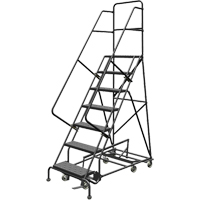 All Directional Rolling Ladder, 7 Steps, 24" Step Width, 70" Platform Height, Steel GTA Hardware Inc