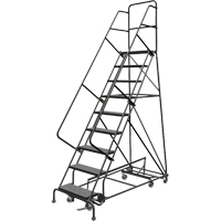 All Directional Rolling Ladder, 9 Steps, 24" Step Width, 90" Platform Height, Steel GTA Hardware Inc