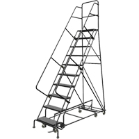 All Directional Rolling Ladder, 10 Steps, 24" Step Width, 100" Platform Height, Steel GTA Hardware Inc