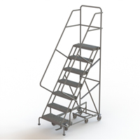 All Directional Rolling Ladder, 7 Steps, 24" Step Width, 70" Platform Height, Steel GTA Hardware Inc