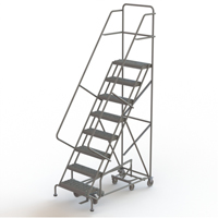 All Directional Rolling Ladder, 8 Steps, 24" Step Width, 80" Platform Height, Steel GTA Hardware Inc