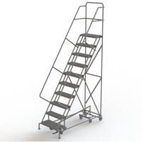 All Directional Rolling Ladder, 10 Steps, 24" Step Width, 100" Platform Height, Steel GTA Hardware Inc