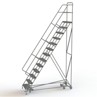 All Directional Rolling Ladder, 13 Steps, 24" Step Width, 130" Platform Height, Steel GTA Hardware Inc