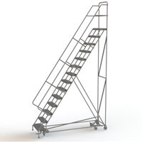 All Directional Rolling Ladder, 14 Steps, 24" Step Width, 140" Platform Height, Steel GTA Hardware Inc