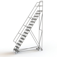 All Directional Rolling Ladder, 15 Steps, 24" Step Width, 150" Platform Height, Steel GTA Hardware Inc