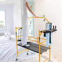 nsemble d'&eacute;chafaudage &agrave; montant de s&eacute;curit&eacute; & tablette pour outils de 4' Jobsite Series, Cadre Acier, 49-1/2" p x 57-3/4" h GTA Hardware Inc