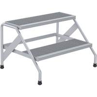 Aluminum Step Stand, 2 Step(s), 32-13/16" W x 24-9/16" L x 20" H, 500 lbs. Capacity GTA Hardware Inc