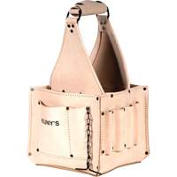 Porte-outils pour &eacute;lectricien et travaux d'entretien, Cuir, 17 pochettes, Beige GTA Hardware Inc