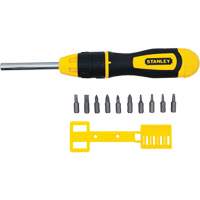 Multi-Bit Ratchet Screwdriver with 10 Bits, Cushion Grip Handle GTA Hardware Inc