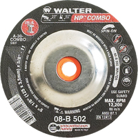 Meule combin&eacute;e HP Combo vissable, 5" x 1/8", Arbre de 5/8"-11, Type 27S GTA Hardware Inc