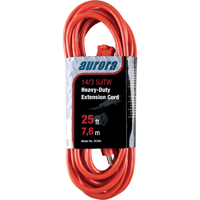 Vinyl Extension Cord, Outdoor, SJTW, 14/3 AWG, 15 A, 25' GTA Hardware Inc
