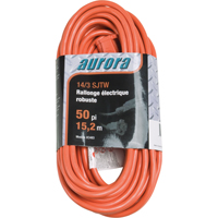 Vinyl Extension Cord, Outdoor, SJTW, 14/3 AWG, 15 A, 50' GTA Hardware Inc