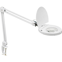 Lampe loupe DEL avec support en A, Dioptrie 3, Ampoule DEL, Bras de 47", Pinces serre-joints, Blanc GTA Hardware Inc