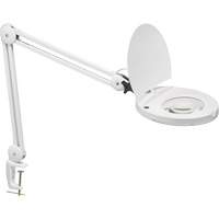 Lampe loupe ajustable, Dioptrie 5, Ampoule DEL, Bras de 47", Pinces serre-joints, Blanc GTA Hardware Inc