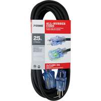 Cordon rallonge All-Rubber, Ext&eacute;rieur, SJOOW, AWG 14/3, 15 A, 25' GTA Hardware Inc