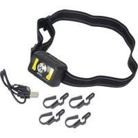 Headlamp, LED, 350 Lumens, 2 Hrs. Run Time, Rechargeable Batteries GTA Hardware Inc