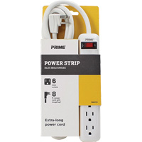 Power Strip, 6 Outlet(s), 8', 15 A, 1875 W, 125 V GTA Hardware Inc