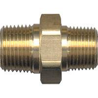 Reducing Hex Nipple, Brass, 1/4" x 1/8", NPT x NPT GTA Hardware Inc