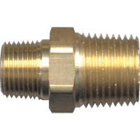 Reducing Hex Nipple, Brass, 1/2" x 3/8", NPT x NPT GTA Hardware Inc